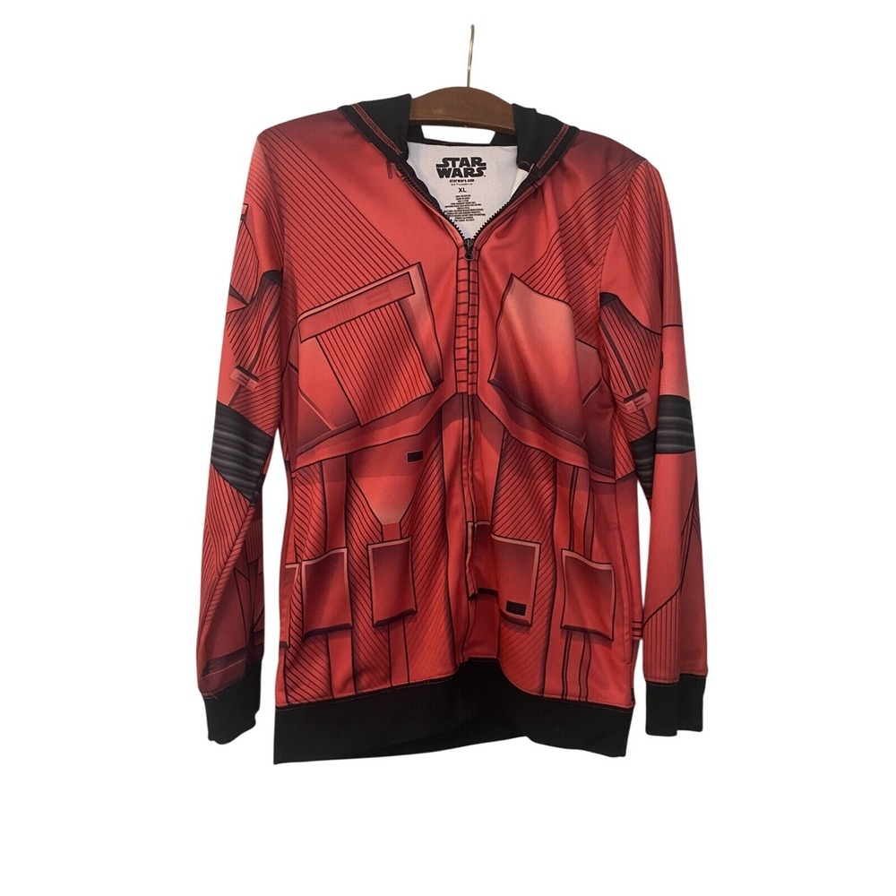 Star Wars First Order Stormtrooper Red Armor Cosplay Zip Up Hoodie XL